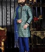 Multicolor embroidered jaquard kurta-pajama