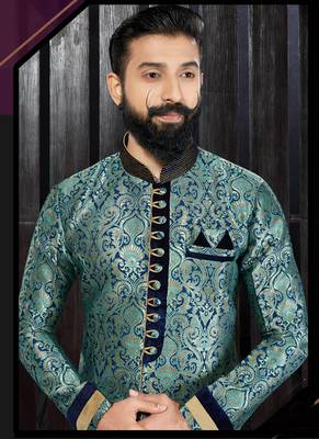 Multicolor embroidered jaquard kurta-pajama 2