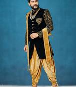 Black woven velvet indo-western-dresses