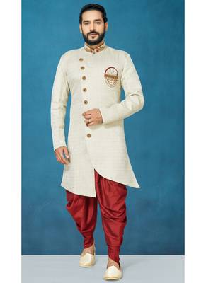 White woven jacquard indo-western-dresses 1