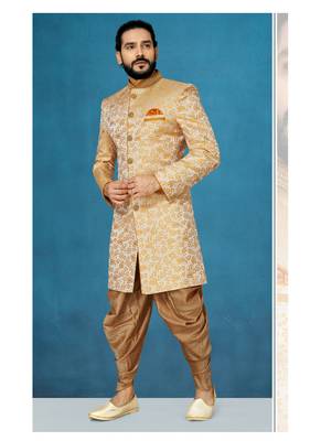 Orange woven jacquard indo-western-dresses 1