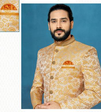 Orange woven jacquard indo-western-dresses 2