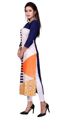 White printed crepe ethnic-kurtis 2