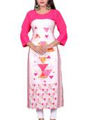 Pink printed crepe ethnic-kurtis