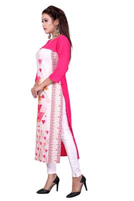 Pink printed crepe ethnic-kurtis 2