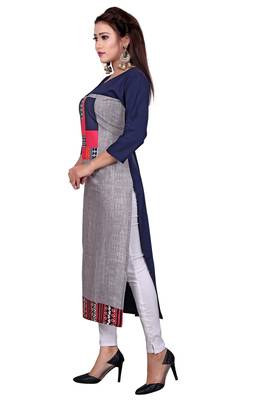 Grey printed crepe ethnic-kurtis 2