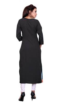Olive printed crepe ethnic-kurtis 3