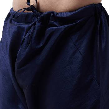 Blue Plain Dupion Silk Kurta Pajama 4