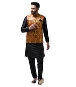 Black Plain Dupion Silk Kurta Pajama
