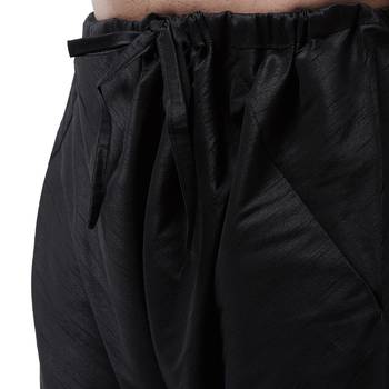 Black Plain Dupion Silk Kurta Pajama 4