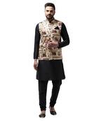 Black Plain Dupion Silk Kurta Pajama