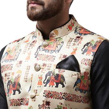 Black Plain Dupion Silk Kurta Pajama 5