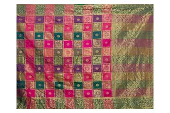 Multicolor woven silk blend saree with blouse 5