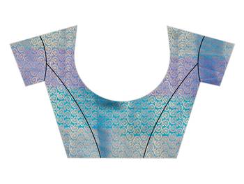 Sky blue woven silk blend saree with blouse 4