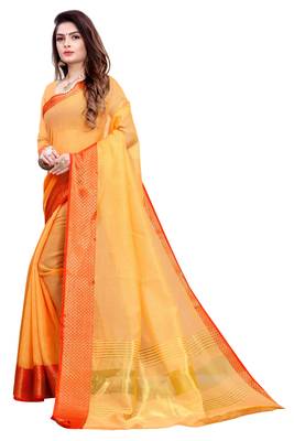 Peach Plain Manipuri Silk Saree With Blouse 2