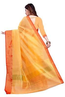 Peach Plain Manipuri Silk Saree With Blouse 3