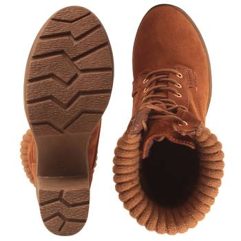 Women Tan Synthetic Boots 5
