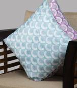 HOUZZCODE Purple & Green Set of 2 Printed 16'' x 16'' Square Cushion Covers