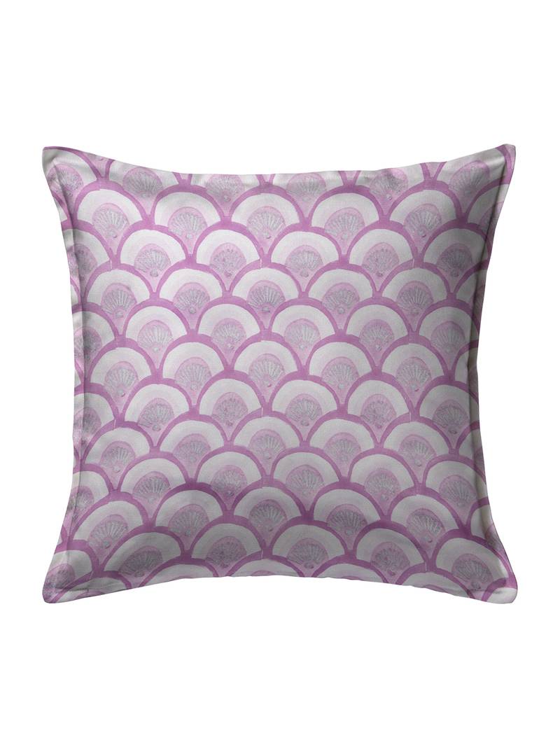 HOUZZCODE Purple & Green Set of 2 Printed 16'' x 16'' Square Cushion Covers