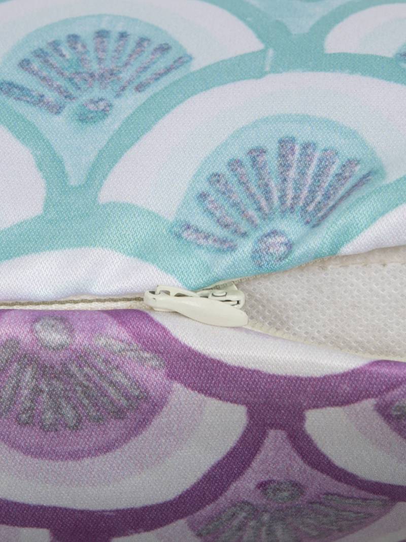 HOUZZCODE Purple & Green Set of 2 Printed 16'' x 16'' Square Cushion Covers