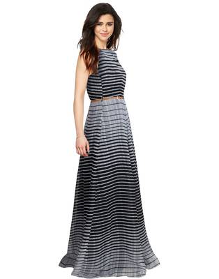 Black printed georgette maxi-dresses 2