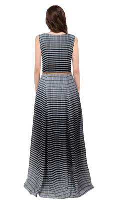 Black printed georgette maxi-dresses 3