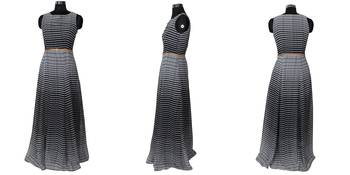 Black printed georgette maxi-dresses 4