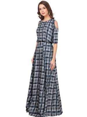 Black printed crepe maxi-dresses 2