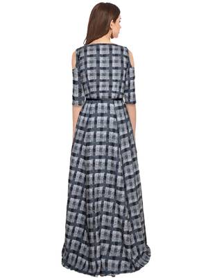 Black printed crepe maxi-dresses 3