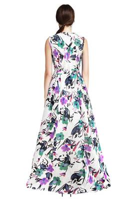 Wine printed silk blend maxi-dresses 3