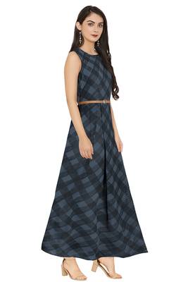 Black printed georgette maxi-dresses 2