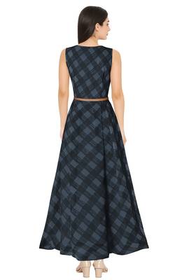 Black printed georgette maxi-dresses 3