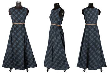 Black printed georgette maxi-dresses 4