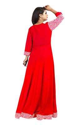 Red printed crepe maxi-dresses 3