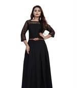 Black printed crepe maxi-dresses