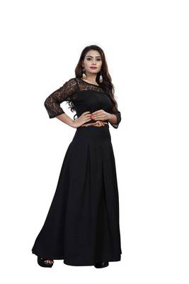 Black printed crepe maxi-dresses 2