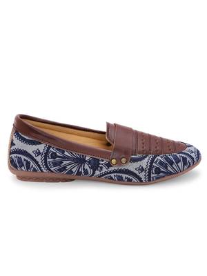 Women Ethnic Blue Dabu Boyfriend Moccasins Shoes 3