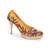 Women Ethnic Yellow Bird Print Pumps Shoes