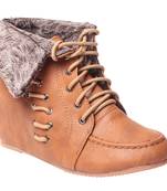 women Brown Synthetic leather Shoes