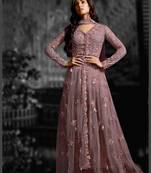 Violet Net Partwear Salwar Kameez Semi Stitched