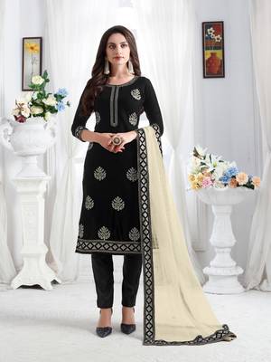 Black Embroidered Velvet Salwar 1