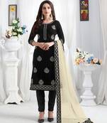 Black Embroidered Velvet Salwar