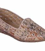MSC-Women beige slip on ballerinas