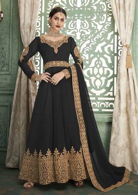 Black embroidered georgette salwar 1