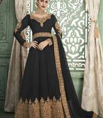 Black embroidered georgette salwar