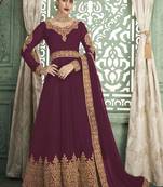 Rani-pink embroidered georgette salwar