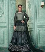 Charcoal embroidered faux georgette salwar