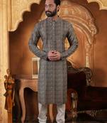 Multicolor printed polyester men-kurtas