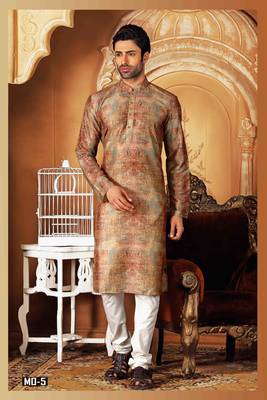 Multicolor printed polycotton men-kurtas 1