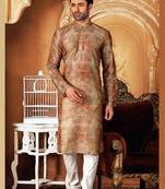 Multicolor printed polycotton men-kurtas